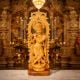 Handmade Wood Krishna Idol with Peacock Frame